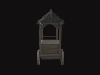 Medieval Cart V09 Low-poly 3D model