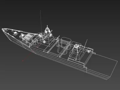 Battleship british warship Low-poly 3D model