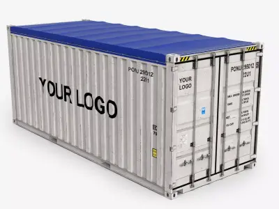 20ft Generic Open Top shipping Container 3D model