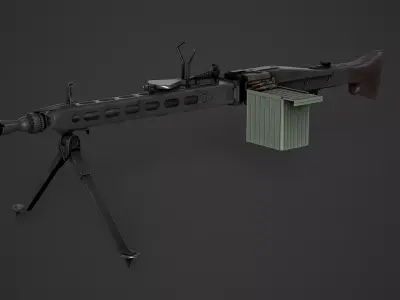 mg-3 Beretta mg42-52 Low-poly 3D model