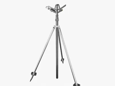 Sprinkler metal tripod Low-poly 3D model
