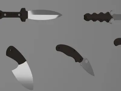 Pack of unique 3D Knives 3D model