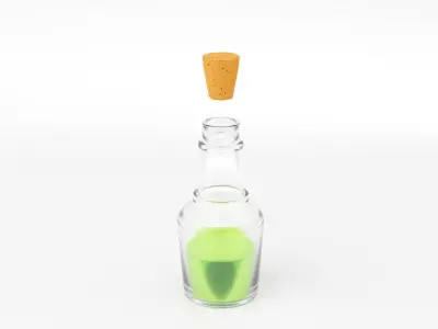 Magic Mixture Bottle Realistic Glass 3D model Low-poly 3D model