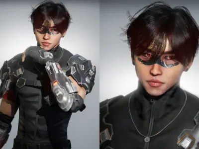 Hero Super Soldier Game-Ready Character Low-poly 3D model