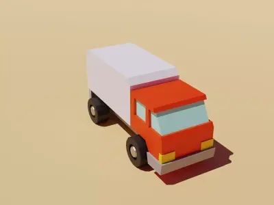 Truck Cartoon Cute Low Free 3D model