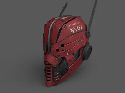 Helmet scifi Low-poly 3D model