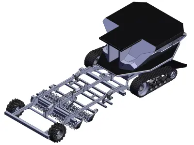 Large agricultural plow 3D model