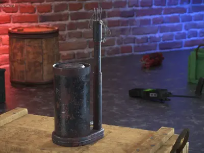WW2 M2 Anti Personnel Mine Black Rusty 3D model