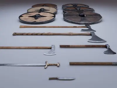 Nordic Weapons Pack Low-poly 3D model
