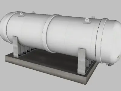 LNG Cryogenic Storage Tank Low-poly 3D model