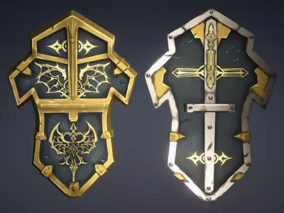 Holy Shield Low-poly 3D model