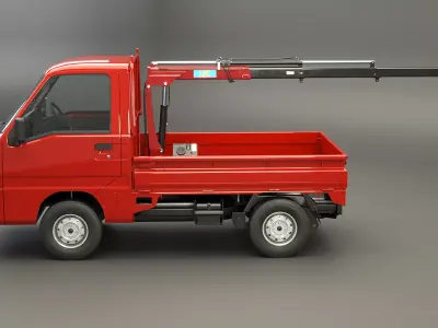 Kei Truck Mini Telescopic Crane 3D model