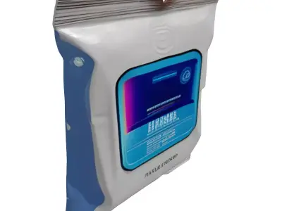 Futuristic Tech Pouch Packaging 3D model