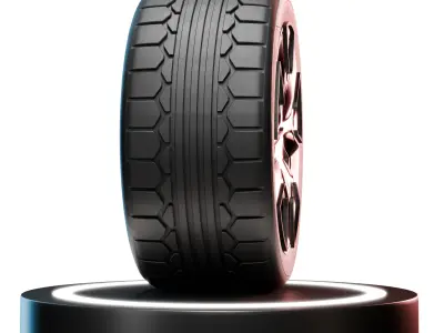 High-Detail Realistic Wheel Concept Design 4K Textures  3D model Low-poly 3D model
