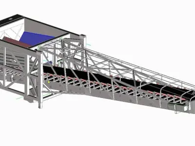 Mobile hopper feeder for port utilities 3D model