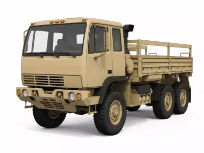 Military Tactical Cargo Truck 6x6 Medium 3D model