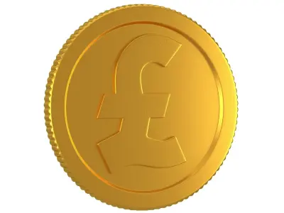 Pound Gold Coin 01 3D model