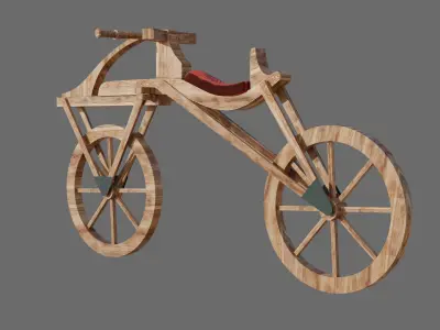 Draisine bike 3d model 3D model
