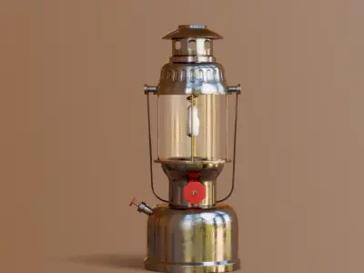 Gas Lamp Low-poly 3D model