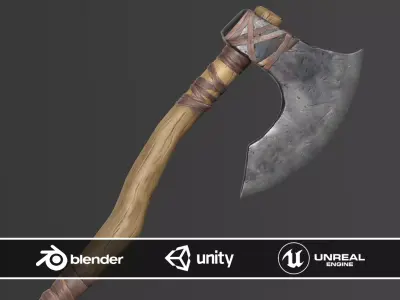Battle Axe Free low-poly 3D model purchase