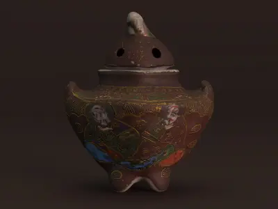 Japanese Vase Photoscan Low-poly 3D model