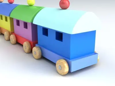 Toy Train 3D model 10