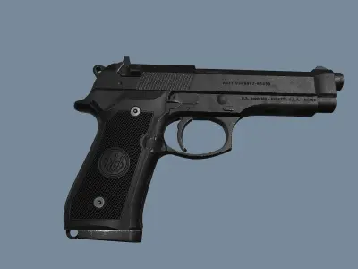Beretta M9 Low-poly PBR Free low-poly 3D model