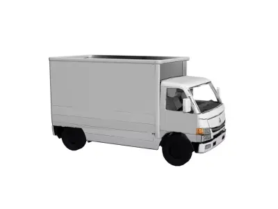Mitsubishi Fuso Canter Box Truck Low Poly Cargo Model Low-poly 3D model