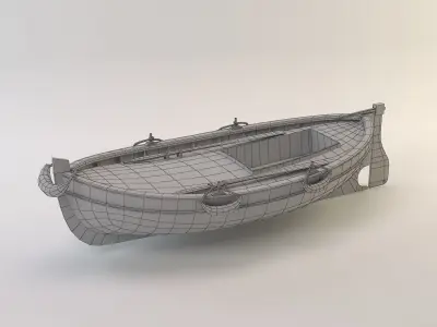 Midpoly Toon  Fishing Boat Low-poly 3D model