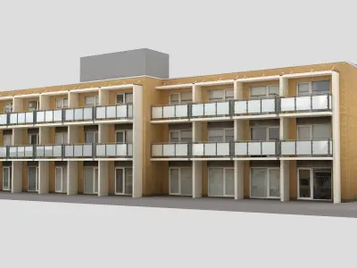 Realistic European City Block Building 30 Low-poly 3D model