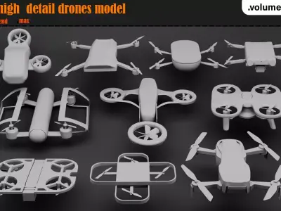 10 high detail drones 3D model