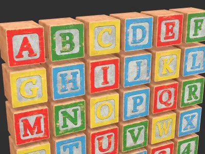 Old Wooden Toys Pack Low-poly 3D model