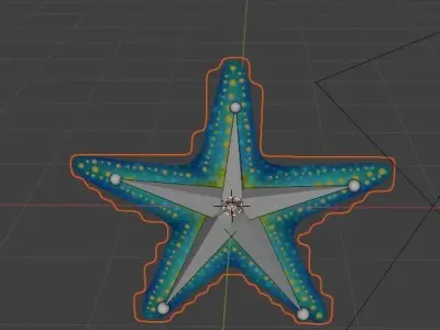 Rigged plane sea star fish Free 3D model