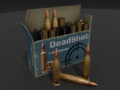 Rifle Ammo Box Game Ready Low-poly 3D model