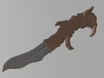 Skinning Knife Low-poly 3D model