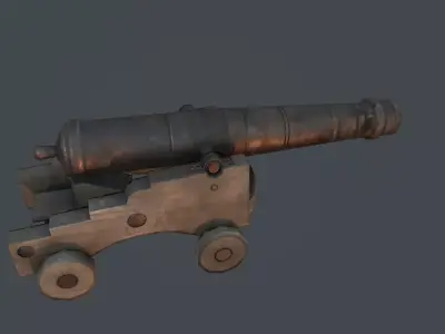 Old Cannon Low-poly 3D model get