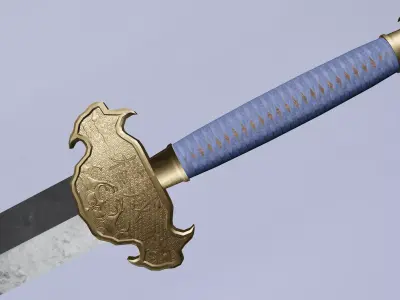 Chinese stylized sword Lowpoly Low-poly 3D model