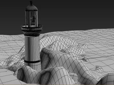 light house Low-poly 3D model