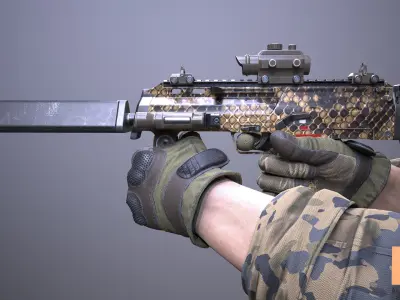 FPS Automatic Gun Animations Low-poly 3D model