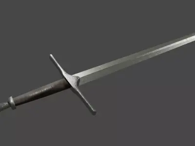 Medieval Long Sword Free low-poly 3D model