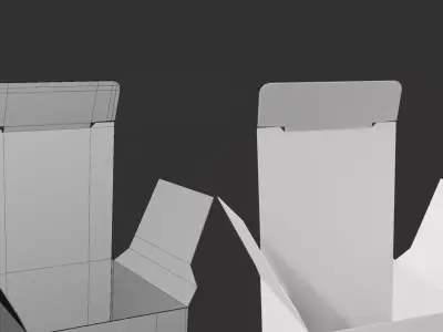 Low Poly Open Carton Box Folding Packaging Low-poly 3D model