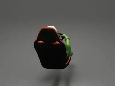 Racing Driver Sitting in Touring Car Cockpit with Racing Suit 2 3D print model