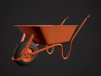 Low Poly Wheel Barrow Free low-poly 3D model
