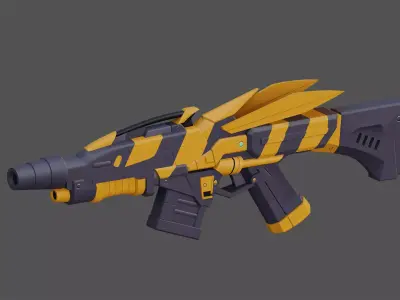 Hornet Assault Rifle Game Ready 3D Model Low-poly 3D model