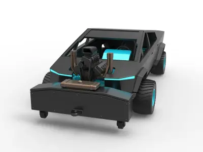 Tesla Cybertruck pulling truck 4wd Scale 1 to 25 3D print model