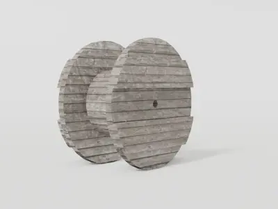 Cable drum Low-poly 3D model