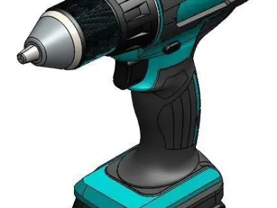 Makita Cordless Drill with Battery 3D model