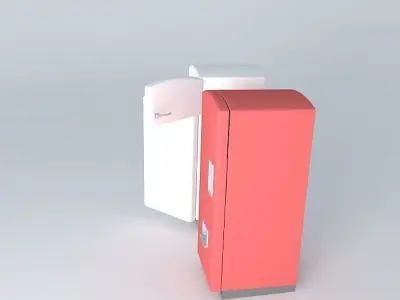 Vintage Fridge and Coke Machine Free 3D model
