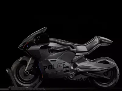 Sci-Fi Police Motorcycle 3D model
