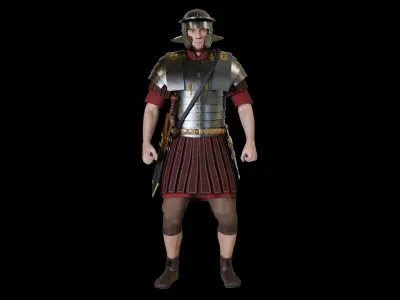 Roman Legionary Leg IX Hispana 120 AD - Rigged Low-poly 3D model